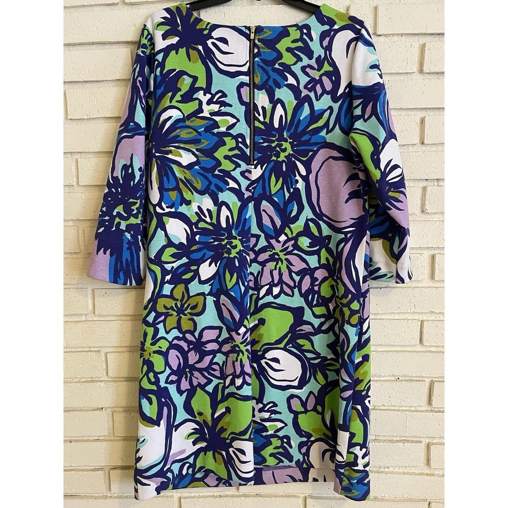 Lilly Pulitzer Floral Long Sleeve Dress - Blue, Green, Purple - Picture 5 of 8